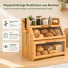 Bamboe broodkasten met zichtvenster, groot formaat, houten Productafbeelding-voorbeeld 6