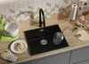 PRIMAGRAN Spülbecken Schwarz 56x47cm, Granitspüle 1 Becken Produktbild-Vorschau 7