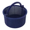 A blue plastic skimmer basket with a handle, shown against a white background. Produktbild-Vorschau
