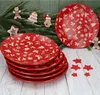 set di 6 piatti dell'Avvento Ø27cm in gres rosso per la Anteprima dell’immagine prodotto 3