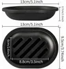 Lot de 2 supports pour savon, en plastique noir, faciles à Voir les images du produit 5