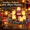 Weihnachtsdeko Schneemann mit LED Kerzenlicht, Tischdeko Produktbild-Vorschau 6