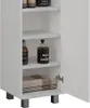 A white cabinet with shelves, containing toiletries and towels. Náhled obrázku produktu