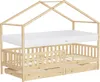 ML-Design Kinderbett Hausbett 90x200 cm Natur mit Matratze Produktbild-Vorschau 1