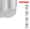 Close-up of a white motion sensor with marketing text and icons on the right. Produktbild-Vorschau