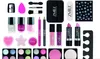A collection of makeup and nail polish products arranged on a white background. Produktbild-Vorschau
