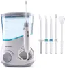 A water flosser and its attachments are displayed on a white background. Produktbild-Vorschau