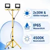 MasterLED LED Baustrahler mit Stativ 2x30W Doppelstrahler Produktbild-Vorschau 3