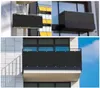 Collage of images showing a black balcony privacy screen installed on different balconies. Podgląd zdjęcia produktu