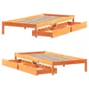 Massivholzbett ohne Matratze Wachsbraun 90x190 cm Produktbild-Vorschau 8