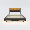 Lit design suspendu rembourré 160x200 en tissu lin, lit de Voir les images du produit 6