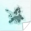 MuchoWow® Poster Karten - Europa - Blau - Aquarell 100x100 Produktbild-Vorschau 1