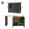 Flieks Stehtisch 360°drehbar, Kaffeebarmöbel Bartisch mit Produktbild-Vorschau 5