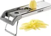 A potato slicer with a potato on top and sliced potatoes in front. Produktbild-Vorschau
