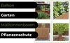 A collage of images showing different garden and balcony products, including a gazebo, plants in a planter, a bamboo fence, and a tree trunk wrapped in a protective material. Podgląd zdjęcia produktu