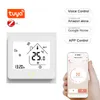 A smart thermostat and a smartphone displaying a smart home app. Produktbild-Vorschau