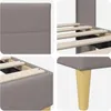 vidaXL Bettrahmen mit Kopfteil Taupe 160 x 200 cm Stoff Produktbild-Vorschau 7