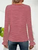 ASKSA Damen Langarm T-Shirt Gestreifte Quadratischer Produktbild-Vorschau 5