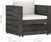 vidaXL 2-tlg. Garten-Lounge-Set mit Kissen Grau Produktbild-Vorschau 6