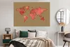 MuchoWow® Poster Weltkarte - Rot - Aquarell 180x120 cm - Produktbild-Vorschau 4