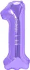 Palloncino in foil numero 1 viola 100 cm Anteprima dell’immagine prodotto 2