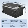 A product shot of a portable refrigerator with dimensions and specifications displayed. Náhled obrázku produktu