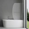 A modern bathroom with a white bathtub and a clear glass shower screen. Produktbild-Vorschau