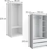 Vicco Kleiderschrank Elmo, 100 x 200 cm 2er Set, Weiß Produktbild-Vorschau 3