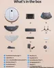 An exploded view of a robot vacuum cleaner and its accessories, with numbered labels and corresponding text descriptions. Produktbild-Vorschau