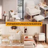 Relaxsessel mit Hocker Verstellbare Rückenlehne Weiß für Produktbild-Vorschau 9