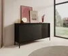 Komoda FERRATO, 153 cm, černá, s reliéfní strukturou, bez Náhled obrázku produktu 3