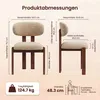 COLAMY 2er-Set Esszimmerstühle aus Chenille, braunes Produktbild-Vorschau 4