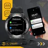 A smartwatch and a smartphone are displayed, showing notifications on both screens. The smartwatch screen displays messages, and the smartphone screen shows the time and similar message notifications. Podgląd zdjęcia produktu
