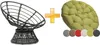 sunnypillow Papasansessel | Rattansessel mit Kissen rund Produktbild-Vorschau 1