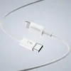 A white USB-C to Lightning cable with a USB-C connector and a Lightning connector. Podgląd zdjęcia produktu