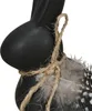3tlg. Dekohase FEATHER schwarz H13cm Osterhasemit Feder Produktbild-Vorschau 3