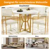 A collage showing a dining table and chairs in a dining room setting, and then a living room and an office setting. Voir les images du produit