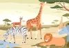 Vlies Fototapete - Animals From Jungle Vector Illustration Produktbild-Vorschau 5
