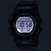 A close-up of a black Casio G-Shock watch with its illuminated digital display showing the time and date. Anteprima dell’immagine prodotto