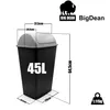 BigDean 2 Stück Mülleimer mit Schwingdeckel 45 L Anthrazit Produktbild-Vorschau 3