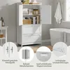 Yaheetech Badschrank Badezimmerschrank mit 2 Türen & 2 Produktbild-Vorschau 9