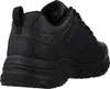 A black Skechers shoe shown from the back. Voir les images du produit