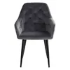 Chaise Salle à Manger Lot de 4 Velours Gris Design Moderne Voir les images du produit 3