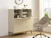 Sekretär mit 2 Türen & 3 Schubladen - MDF & Metall - Beige Produktbild-Vorschau 2