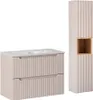 Waschtisch und Hängesäule 80cm Riva mit 2 Schubladen, Produktbild-Vorschau 1