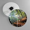 Wanduhr - Rund - Glasuhr - Wald Blätter Sonne - 30x30cm - Produktbild-Vorschau 2