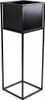 A black metal planter stand with a square planter box on top, shown against a white background. Produktbild-Vorschau