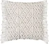 Kissen - Creme - Baumwolle - 45 x 45 cm - mit Fransen Produktbild-Vorschau 1