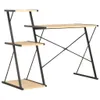 vidaXL Bureau met plank, zwart en eikenhout, 116x50x93 cm Productafbeelding-voorbeeld 3