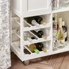 A white kitchen cart with a wine rack filled with bottles. Produktbild-Vorschau